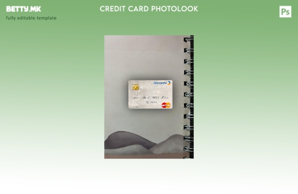 Модерен стил Венецуела Banco Mercantil Mastercard photolook преден шаблон